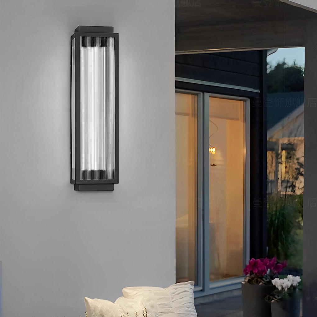 Black Flexible Height Outdoor Wall Sconce — IP55 Acrylic Warm White