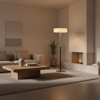 Black Frosted Glass Shade Warm White 3000K Dimmable Ambient Floor Lamp