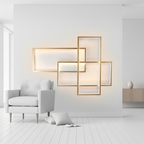 Black Geometric Aluminium Warm White Dimmable LED Flush Mount Light