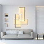 Black Geometric Aluminium Warm White Dimmable LED Flush Mount Light