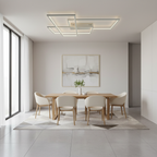 Black Geometric Aluminium Warm White Dimmable LED Flush Mount Light