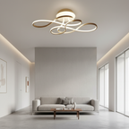 Black Geometric Iron White LED Flush Mount Ceiling Light — Modern