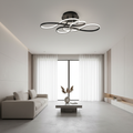Black Geometric Iron White LED Flush Mount Ceiling Light — Modern