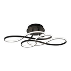 Black Geometric Iron White LED Flush Mount Ceiling Light — Modern