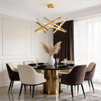 Black Geometric LED Chandelier — Adjustable Colour Temperature Modern