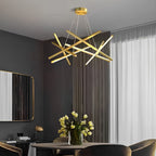 Black Geometric LED Chandelier — Adjustable Colour Temperature Modern