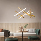 Black Geometric LED Chandelier — Adjustable Colour Temperature Modern