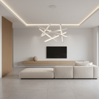 Black Geometric LED Chandelier — Adjustable Colour Temperature Modern