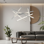 Black Geometric LED Chandelier — Adjustable Colour Temperature Modern
