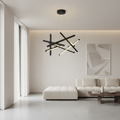 Black Geometric LED Chandelier — Adjustable Colour Temperature Modern