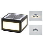Black Geometric Solar Outdoor Wall Light — Pillar Mount Modern LED