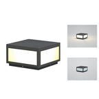 Black Geometric Solar Outdoor Wall Light — Pillar Mount Modern LED