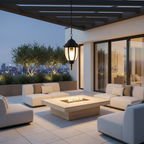Black Glass Outdoor Chandelier — Aluminium Hardwired European Garden Style