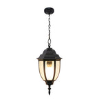 Black Glass Outdoor Chandelier — Aluminium Hardwired European Garden Style