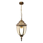 Black Glass Outdoor Chandelier — Aluminium Hardwired European Garden Style