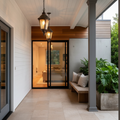Black Glass Outdoor Pendant Light — Adjustable Ceiling American Classic