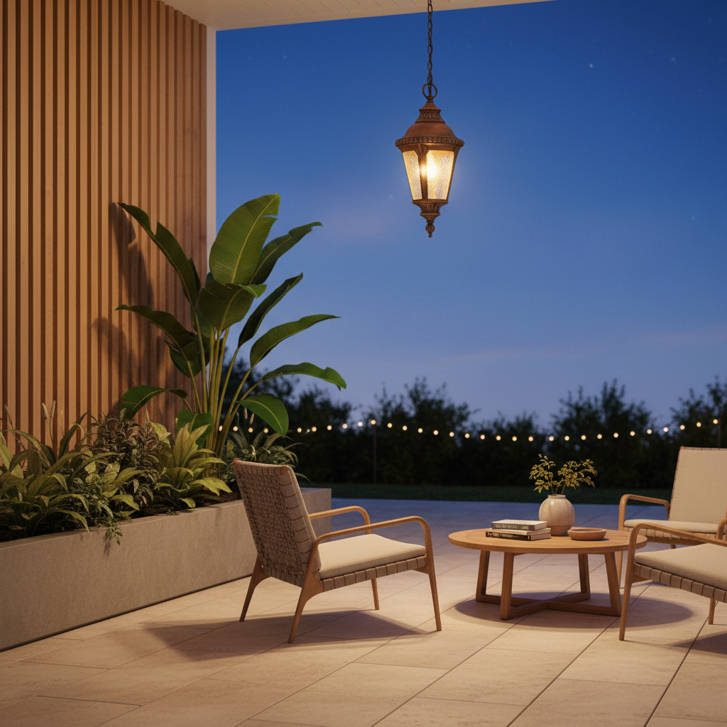 Black Glass Outdoor Pendant Light — Adjustable Ceiling American Classic