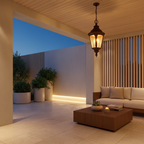 Black Glass Outdoor Pendant Light — Adjustable Ceiling American Classic