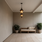 Black Glass Outdoor Pendant Light — Adjustable Ceiling American Classic