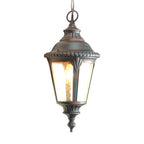 Black Glass Outdoor Pendant Light — Adjustable Ceiling American Classic