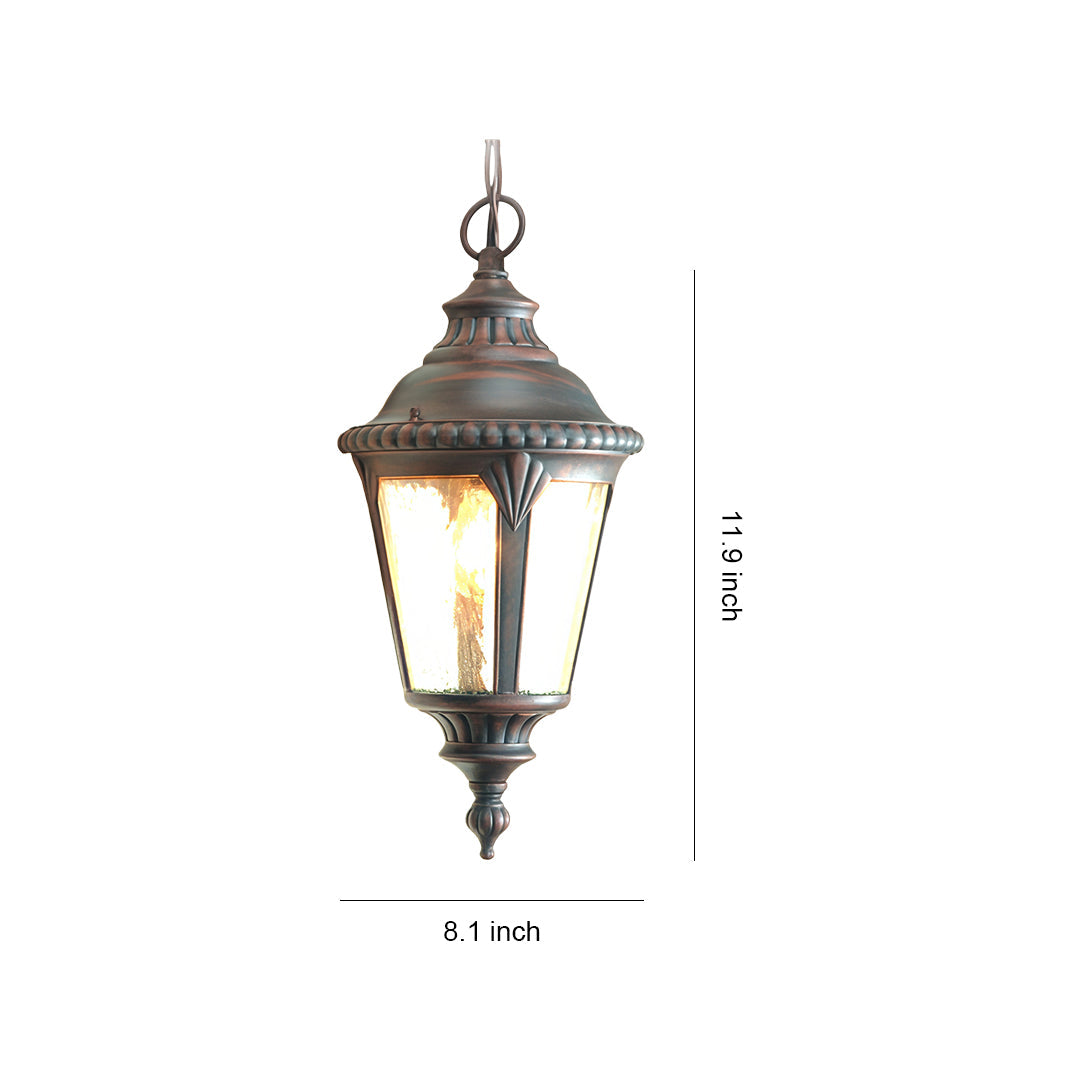 Black Glass Outdoor Pendant Light — Adjustable Ceiling American Classic