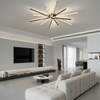 Black Gold Dimmable Copper LED Semi-Flush Mount Ceiling Light — Large