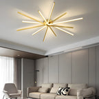 Black Gold Dimmable Copper LED Semi-Flush Mount Ceiling Light — Large