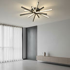 Black Gold Dimmable Copper LED Semi-Flush Mount Ceiling Light — Large