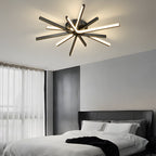 Black Gold Dimmable Copper LED Semi-Flush Mount Ceiling Light — Large