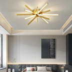 Black Gold Dimmable Copper LED Semi-Flush Mount Ceiling Light — Large