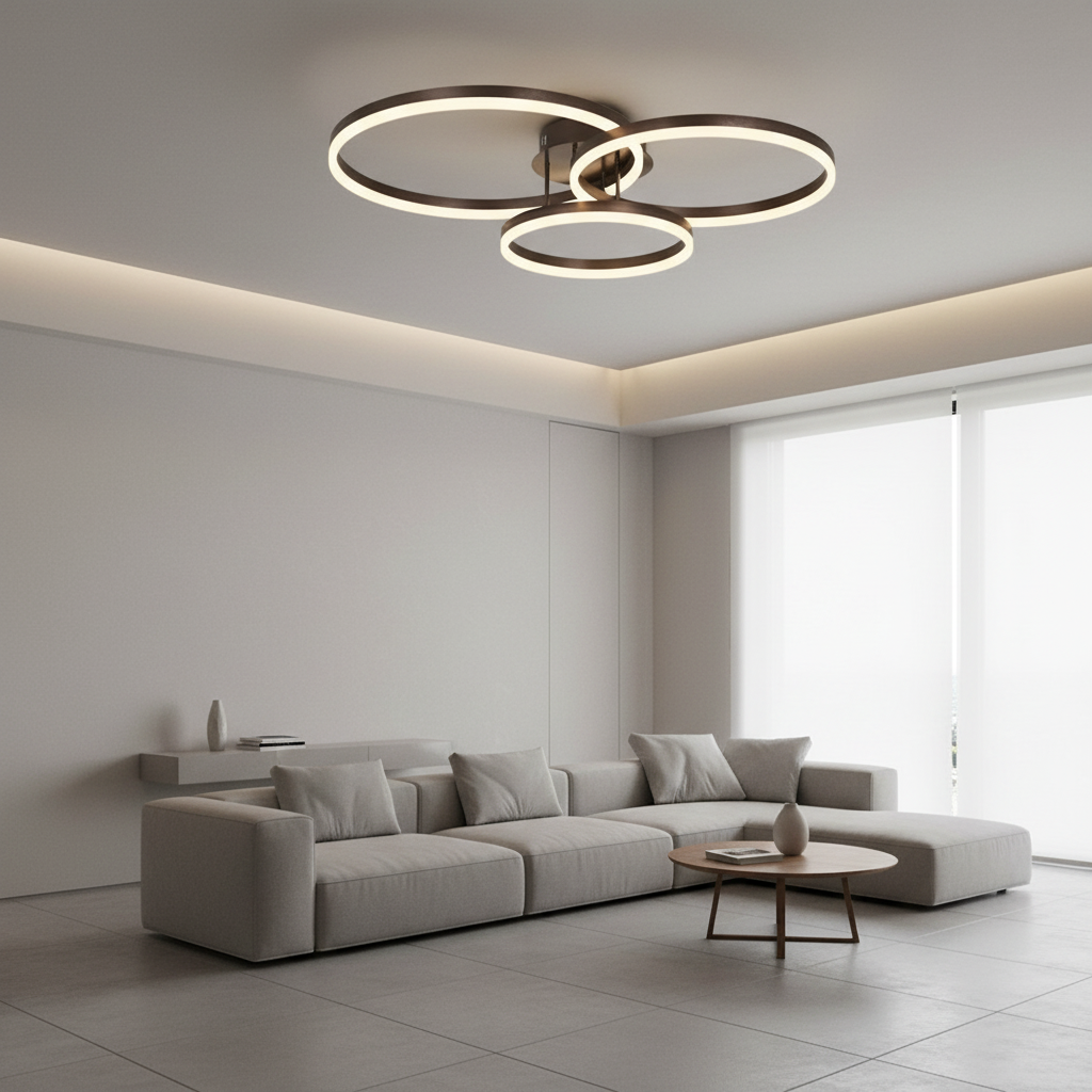 Black Gold Dimmable LED Flush Mount Ceiling Light — Warm White Modern