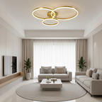 Black Gold Dimmable LED Flush Mount Ceiling Light — Warm White Modern