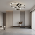 Black Gold Dimmable LED Flush Mount Ceiling Light — Warm White Modern