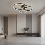 Black Gold Dimmable LED Flush Mount Ceiling Light — Warm White Modern