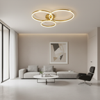 Black Gold Dimmable LED Flush Mount Ceiling Light — Warm White Modern