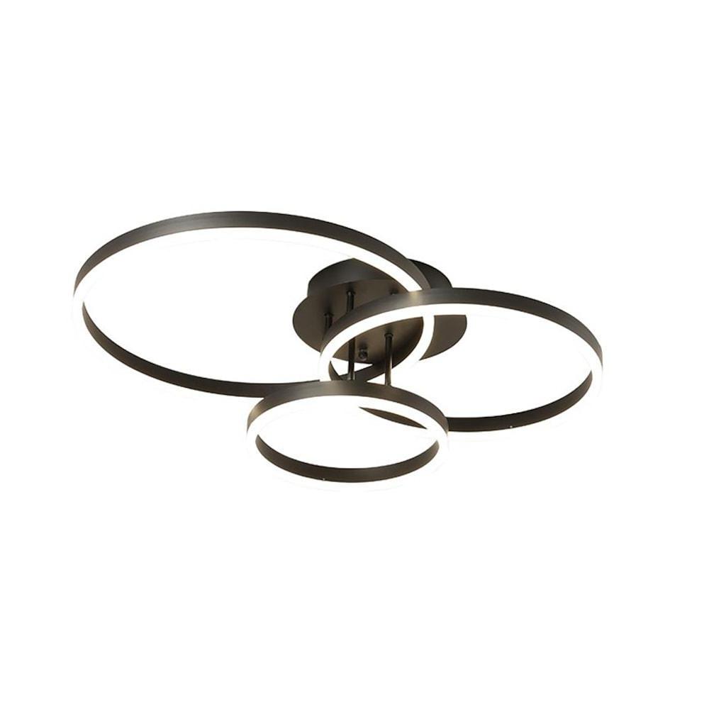 Black Gold Dimmable LED Flush Mount Ceiling Light — Warm White Modern