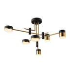 Black Gold Sputnik 4-Light Chandelier — 3-Step Dimmable Acrylic Shade