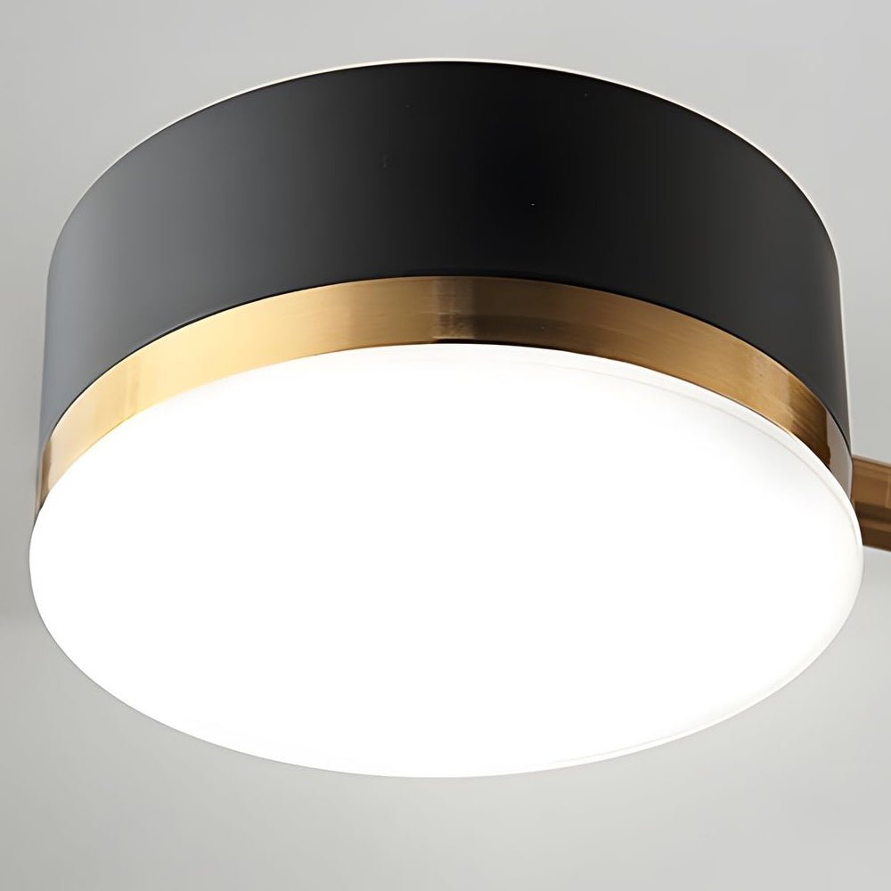 Black Gold Sputnik 4-Light Chandelier — 3-Step Dimmable Acrylic Shade