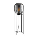 Bubbluxe | Modern Black Floor Lamp with Hand-Blown Glass Shade 7