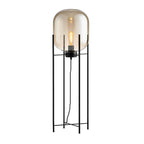 Bubbluxe | Modern Black Floor Lamp with Hand-Blown Glass Shade 8