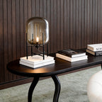 Bubbluxe | Modern Black Floor Lamp with Hand-Blown Glass Shade 1