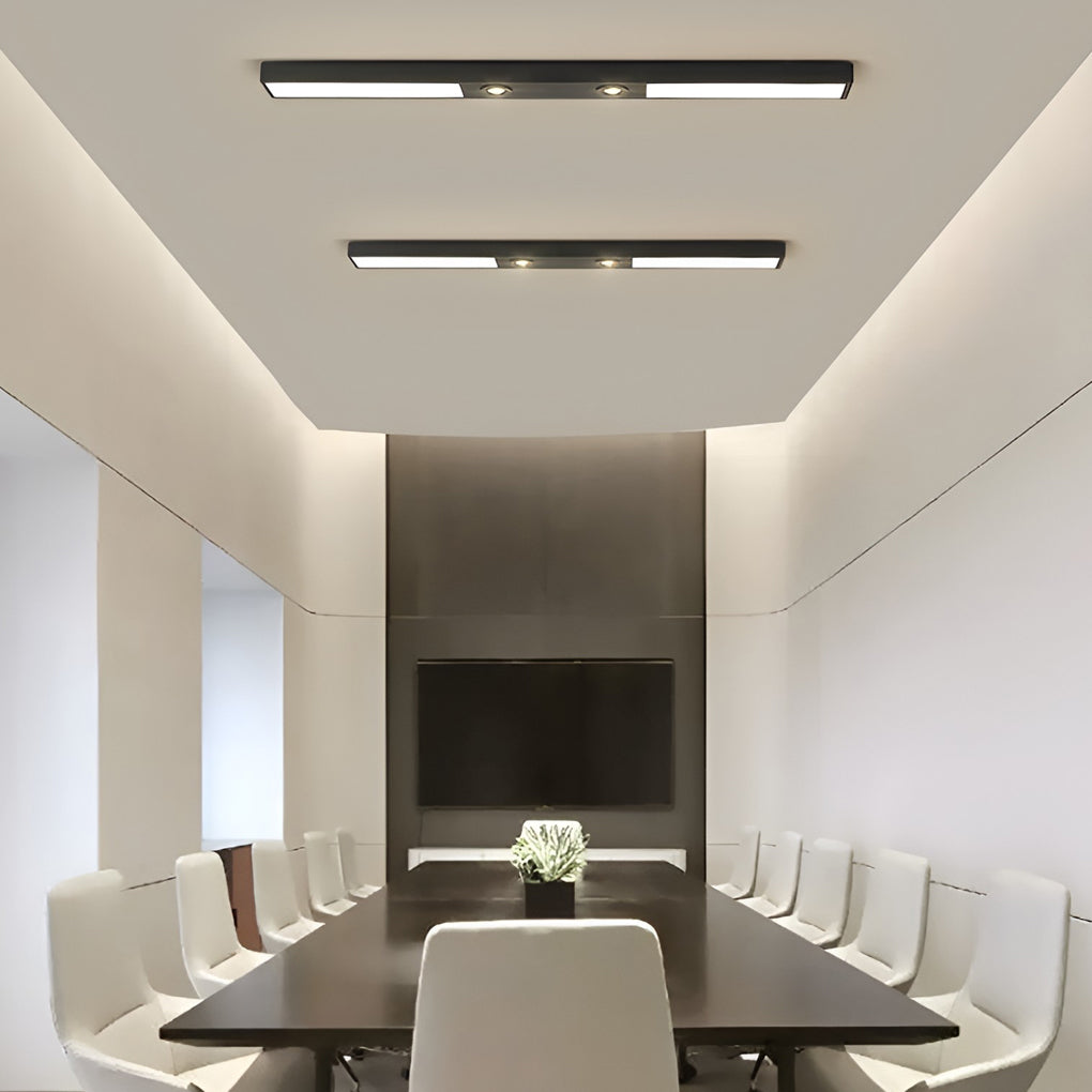 Black Iron 2-Light Linear Adjustable LED Pendant Ceiling Lamp — Kitchen