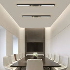 Black Iron 2-Light Linear Adjustable LED Pendant Ceiling Lamp — Kitchen