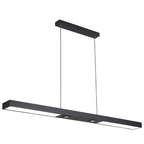 Black Iron 2-Light Linear Adjustable LED Pendant Ceiling Lamp — Kitchen