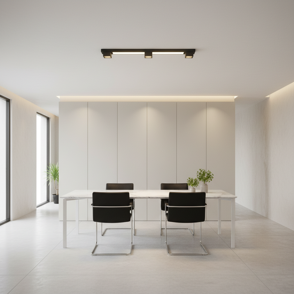 Black Iron 2-Light Linear Adjustable LED Pendant Ceiling Lamp — Kitchen