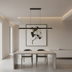 Black Iron 2-Light Linear Adjustable LED Pendant Ceiling Lamp — Kitchen