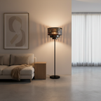 Black Iron American Style E27 Crystal Shade Decorative Floor Lamp