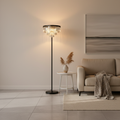 Black Iron American Style E27 Crystal Shade Decorative Floor Lamp