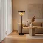 Black Iron American Style E27 Crystal Shade Decorative Floor Lamp