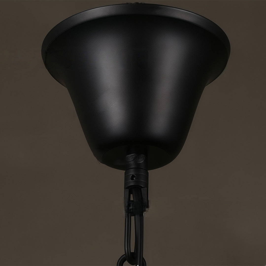 Black Iron Clear Glass Industrial Pendant Light — Cafe Dining Room E27